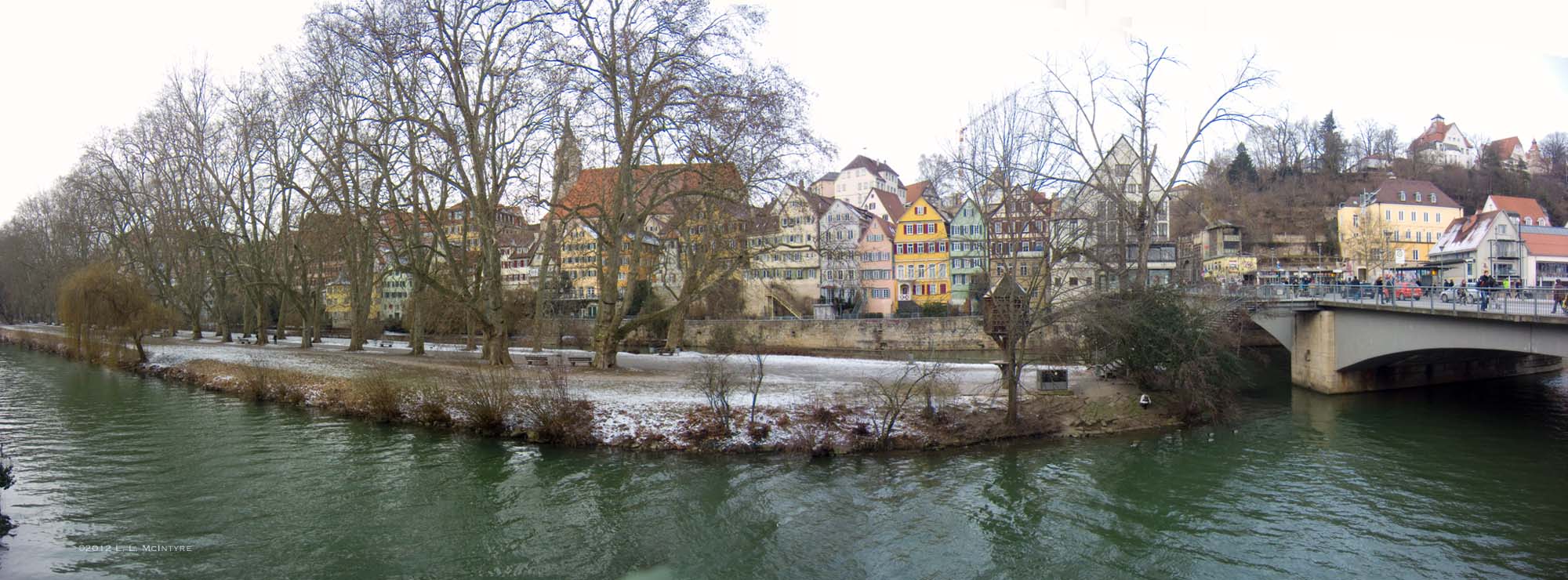 Neckar River Panorama, Tübingen, February 2012