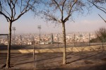 Looking down from the Olympic Circle area toward Barcelona