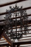 Chandelier in the hunting lodge foyer