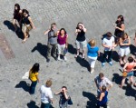 That's SK, the organizer, in purple waving to the folks on top of the bell tower