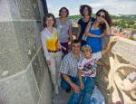 Photo taken with my camera by the friendly French tourists who happened to be at the top of the tower when the dance started