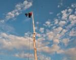 The video crane against the sky