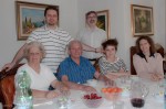 L-R: back row: MO, Chris; front row: MO's mother, MO's father, MO's niece, and SM