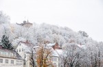 Snowy hillside above the Neckar River, Tübingen