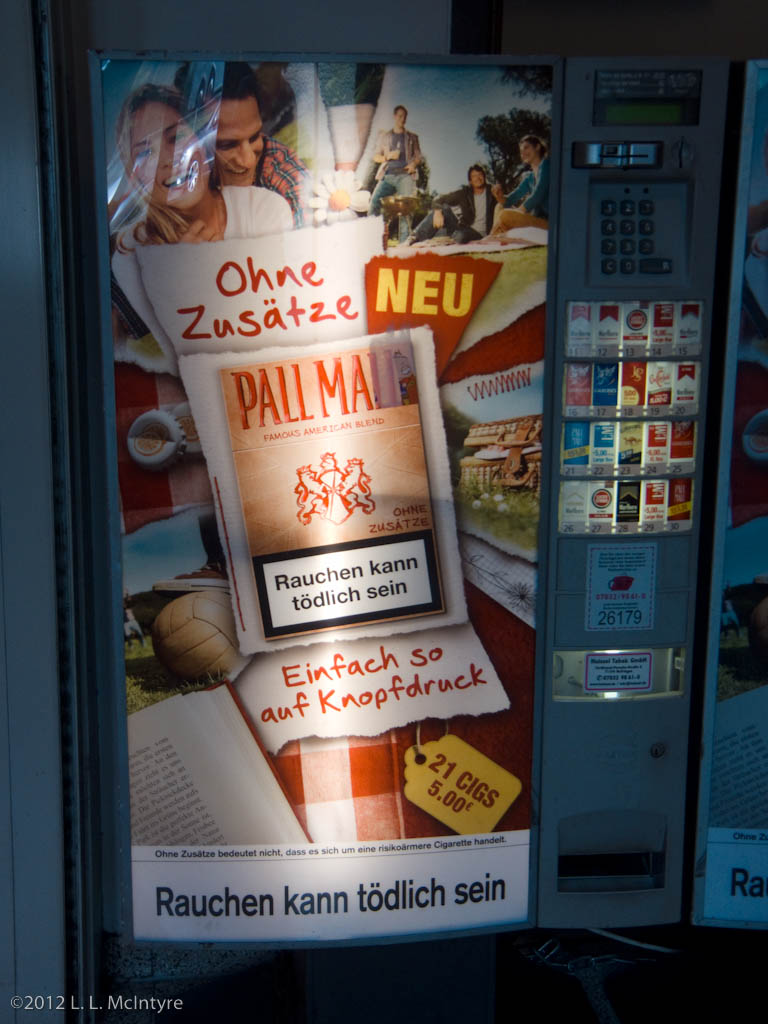 Cigarette Machine, Tübingen train station, Germany