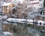 Hölderlin Tower and Neckar River, Tübingen, December 2012