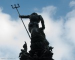 Neptune statue atop the fountain in the Marktplatz, Tübingen