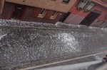 Hail in the street