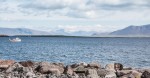 View of the water and mountains beyond Reykjavik