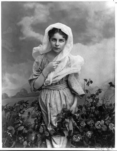 Girl and flowers, c1897 by Miss Libby