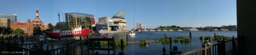 Panorama of the part of the Inner Harbor, Baltimore, June 2014
