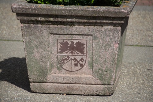 Weil der Stadt coat of arms on a planter (detail)