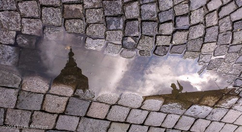 Puddle world near the Stiftskirche