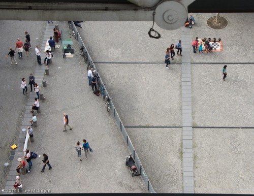 Scene from above at the Pompidou