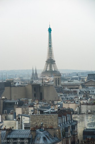 Eiffel Tower, from the top of the Centre Pompidou, Paris