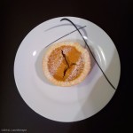 Mini pumpkin cake on small plate to show size