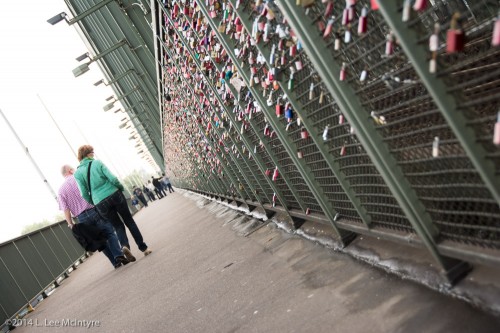 Walkway on the "other side" of Hohenzollern Bridge