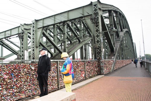 Checking out the Locks of Love on Hohenzollern Bridge, Cologne