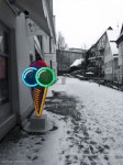 Ice cream on a snowy day, Tübingen, December 29, 2014