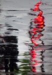 Another Red stoplight reflection in the rain, London