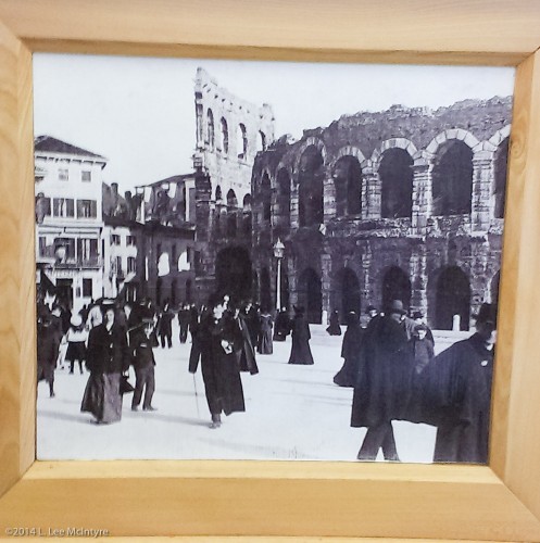 Framed old Piazza Bra photo, Verona