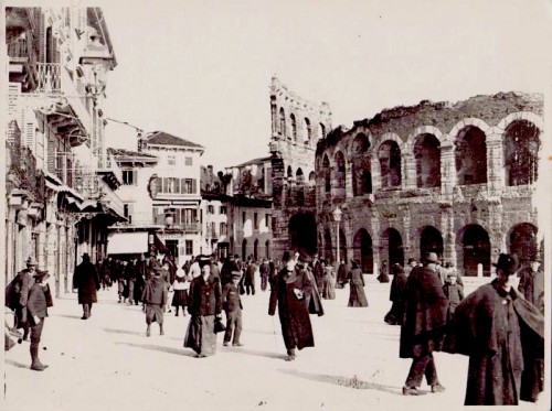 Vintage photo from Piazza Bra, Verona