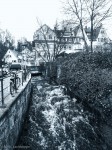 Ammer River, Tübingen (B&W)